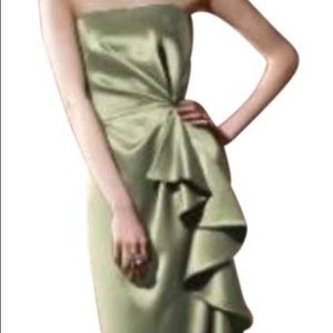 Sage Green Satin Bridesmaid Dress-Dessy Kiwi